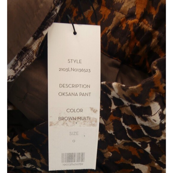 Veronica Beard 0 Women's Oksana Linen Pants Cropped Leopard Print NWT - Picture 8 of 10